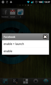 Enable and launch application